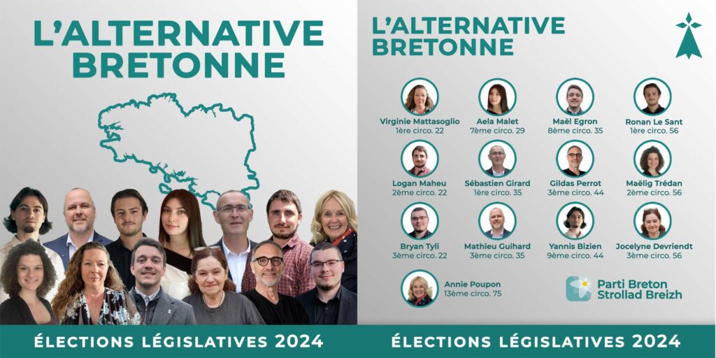 Parti Breton / Strollad Breizh candidats Législatives 2024 Bretagne